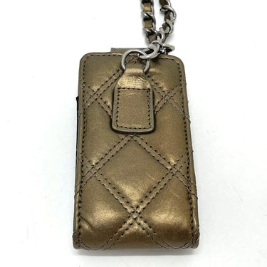 CHANEL Shoulder Bag A32475 leather Gold x Silver Metal 06A Matelasse Paris New York Women Used Authentic